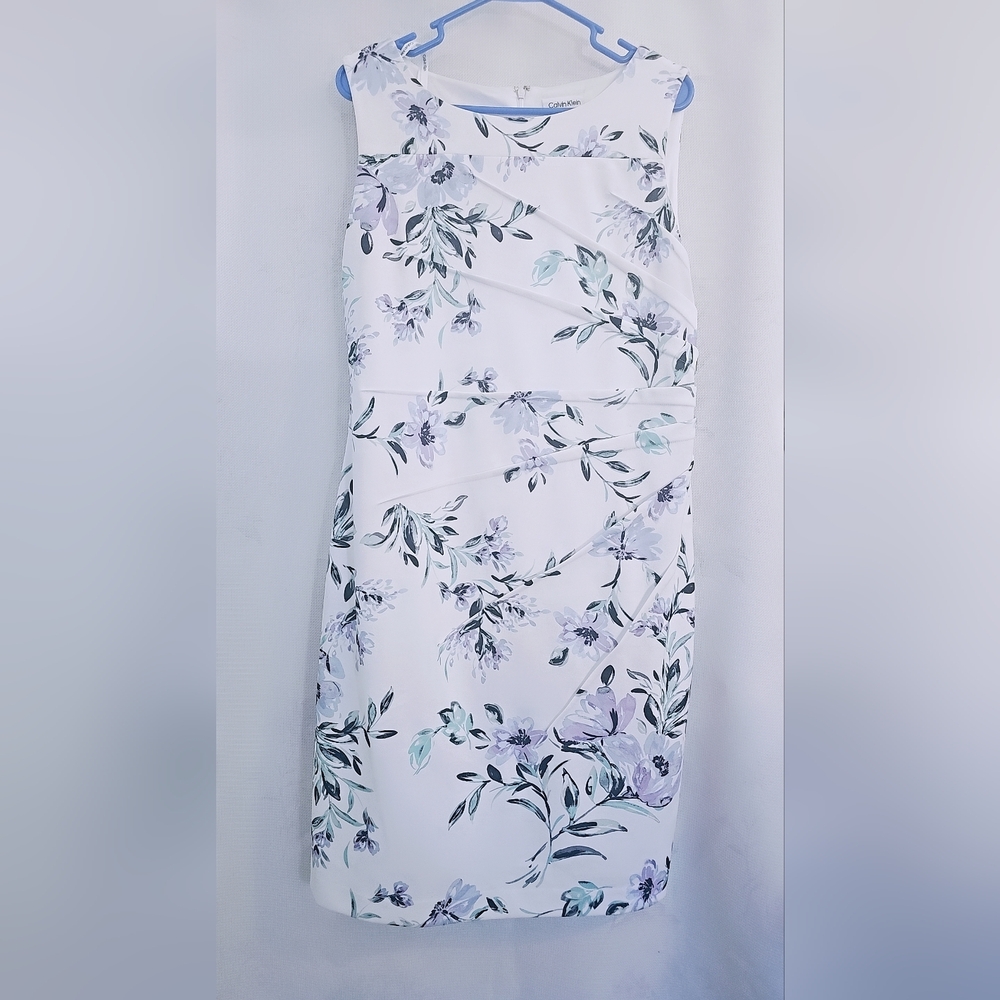 Calvin Klein White Floral Midi Dress